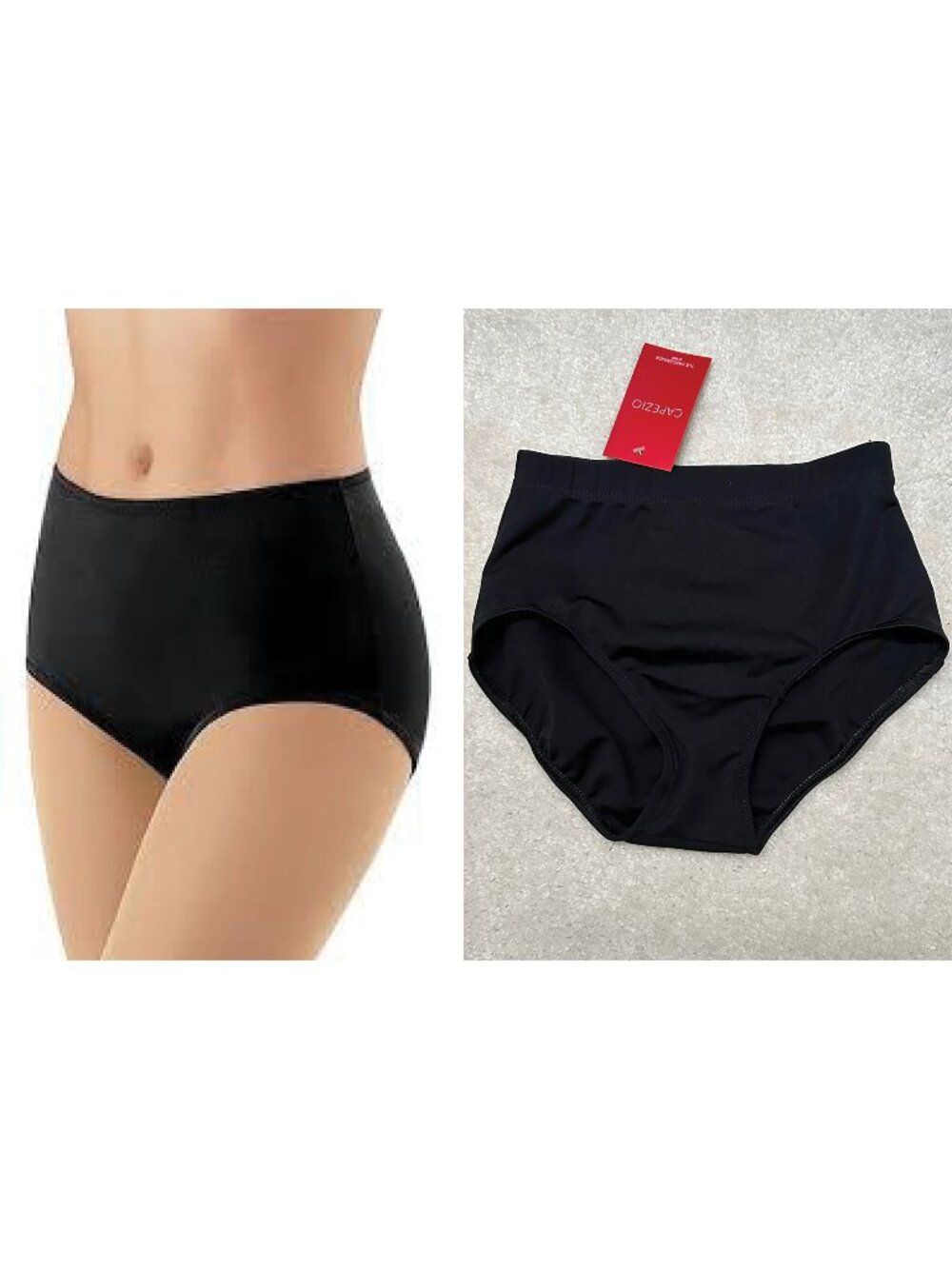 Capezio Classic Team Briefs Size S Adult Small Black TB111 Dance Cheer NWT NEW
